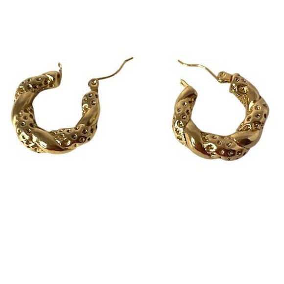 Hoop Style Earrings 18K Gold Plated Steel - Picture 4 of 4